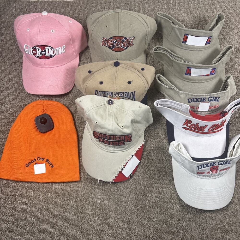 VTG Rebel Hat Lot NWT Resell 10 Hats Visors